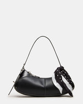 ROXEY Bag Black Crescent-Shaped Top-Zipper Shoulder Strap Handbag