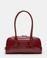ANISE Bag Red Crocodile Elongated Shoulder Strap Handbag