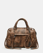 RIGGS Brown Distressed Slouchy Top-Handle Crossbody Satchel Handbag