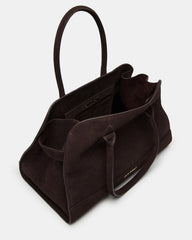 HEIDEE Bag Brown Suede | Women's Shoulder Strap Tote Handbag