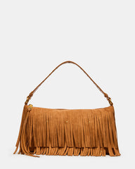 BOHEME Bag Tobacco Shoulder Strap Studded Fringe Handbag