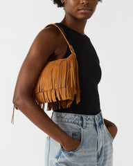 BOHEME Bag Tobacco Shoulder Strap Studded Fringe Handbag