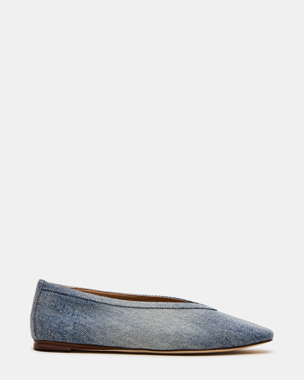 LENI Denim Fabric Square-Toe Ballet Women's Flat