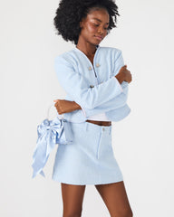 COSETTE Bag Blue Beaded Top-Handle Mini Handbag