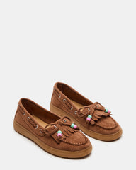 Kids' KRISP Cognac Girls' Boat Shoe Loafer