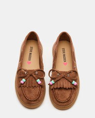 Kids' KRISP Cognac Girls' Boat Shoe Loafer
