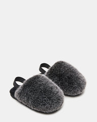 Kids' POOF Grey Slip-On Faux Fur Girls' Flat