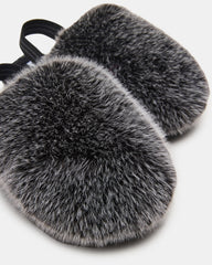 Kids' POOF Grey Slip-On Faux Fur Girls' Flat