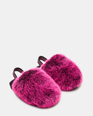 Kids' POOF Fushia Slip-On Faux Fur Girls' Flat