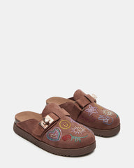 Kids' MONEYY Brown Rhinestones Girls' Slip-On Clog