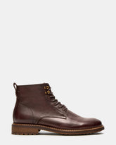 NOBY Brown Leather Men's Lace-Up Ankle Boot