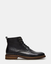 NOBY Black Leather Men's Lace-Up Ankle Boot