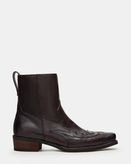 SANTANA Dark Brown Western Men's Ankle Boot