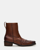 SANTANA Brown Leather Western Men's Ankle Boot