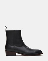 HENDRIK Black Leather Men's Ankle Boot