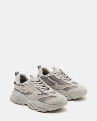 POSSESS Grey Suede Low-Top Lace-Up Men's Sneaker