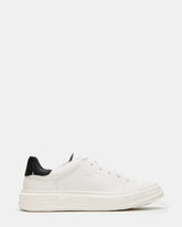 MACRAE White Leather Men's Low-Top Fashion Sneaker