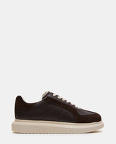 MINOU Brown Leather Low-Top Lace-Up Men's Sneaker