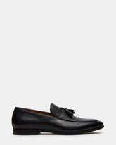 ONDRE Black Leather Tassel Slip-On Men's Loafer