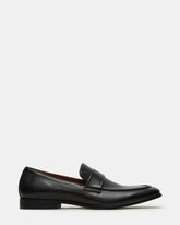 BISCUIT Black Leather Slip-On Men's Dress Loafer