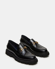 NAXOS Black Leather Slip-On Dress Men's Loafer