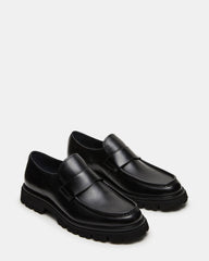 RADKIN Black Leather Slip-On Dress Men's Loafer