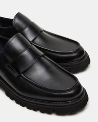 RADKIN Black Leather Slip-On Dress Men's Loafer