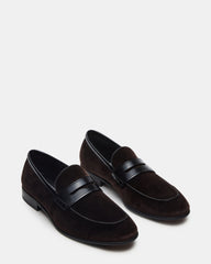 YARDLY Brown Velvet Slip-On Men's Dress Loafer