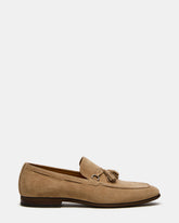 LOGAN Taupe Suede Tassel Slip-On Men's Loafer