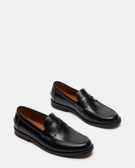 NATAN Black Leather Slip-On Dress Loafer | Men's Loafers