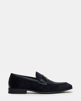 YARDLY Black Velvet Slip-On Men's Dress Loafer