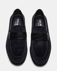 YARDLY Black Velvet Slip-On Men's Dress Loafer