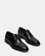 LELAND Black Leather Lace-Up Men's Dress Shoe