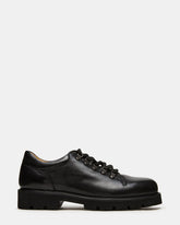TURBO Black Leather Lace-Up Dress Shoe