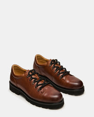 TURBO Dark Tan Lace-Up Dress Shoe