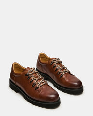 TURBO Dark Tan Lace-Up Dress Shoe