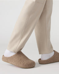 WENDELIN Taupe Faux Shearling Footbed Slip-On Men's Casual Clog