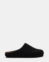 WENDELIN Black Faux Shearling Footbed Slip-On Men's Casual Clog