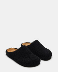 WENDELIN Black Faux Shearling Footbed Slip-On Men's Casual Clog