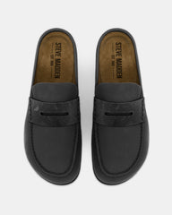 WYATT Black Leather Slip-On Clog Men's Casual