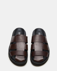 BLAZET Brown Leather Footbed Fisherman Men's Sandal