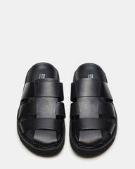 BLAZET Black Leather Footbed Fisherman Men's Sandal