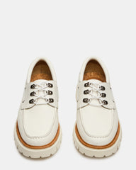 VICTOR White Leather Slip-On Men's Casual Boat Shoe