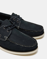 ZEPHYR Navy Slip-On Men's Boat Shoe Loafer