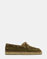 PANCHO Olive Suede Slip-On Espadrille Boat Shoe Men's Casual