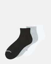 SPORT CUSHION QUARTER SOCKS BLACK/WHITE | Men's Sport Quarter Socks