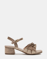 Kids' PRESS Gold Girls' Square-Toe Ruffle Block Heel