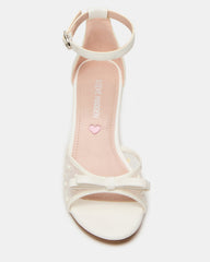 Kids' ADIA White Mesh Block Heel Girls' Heel