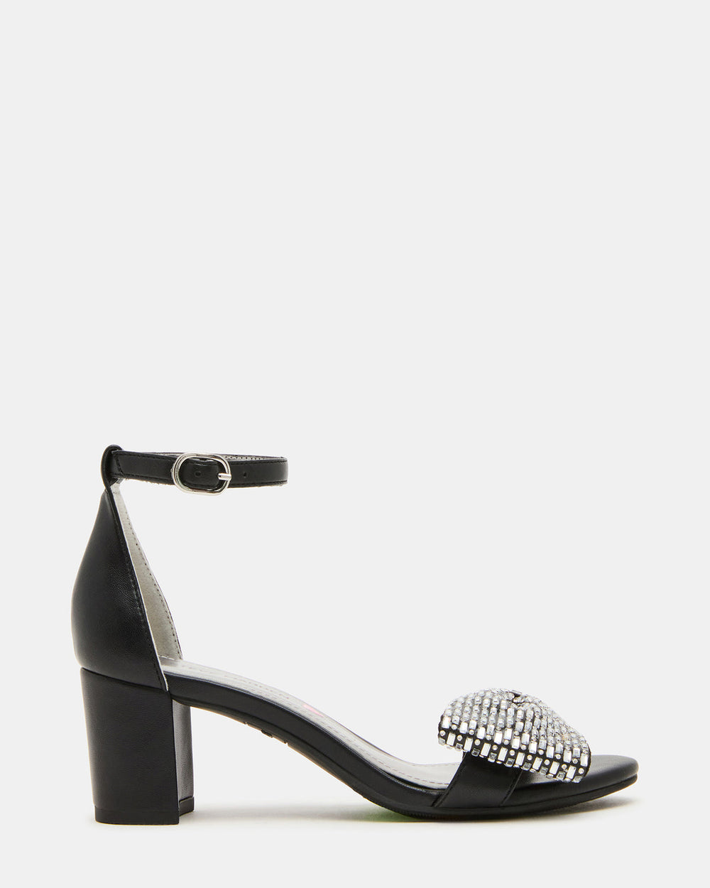 Kids' ABIGAL Black Rhinestone Embellised Block Heel Girls' Heel