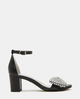 Kids' ABIGAL Black Rhinestone Embellised Block Heel Girls' Heel